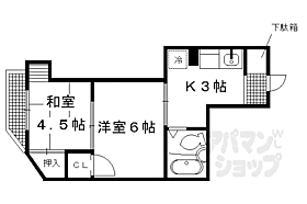 京都府京都市左京区浄土寺西田町（賃貸マンション2K・3階・28.00㎡） その2