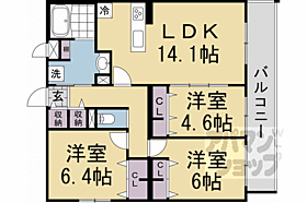 京都府京都市北区上賀茂東上之段町（賃貸マンション3LDK・3階・72.12㎡） その2