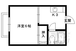 叡山電鉄叡山本線 修学院駅 徒歩11分の賃貸アパート 2階1Kの間取り
