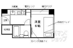 コスモリード京都今出川 6階1Kの間取り