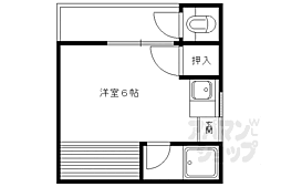 バス 北白川小倉町下車 徒歩5分の賃貸アパート 2階ワンルームの間取り