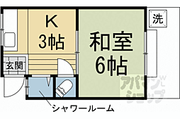 丁子ハイツ 1Kの間取図画像