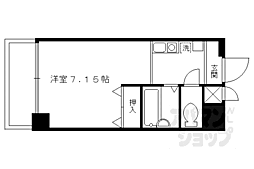 京都市営烏丸線 烏丸御池駅 徒歩4分の賃貸マンション 5階1Kの間取り