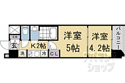 京都市上京区革堂前之町マンション 2Kの間取図画像