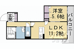 京福電気鉄道北野線 龍安寺駅 徒歩3分の賃貸マンション 3階1LDKの間取り