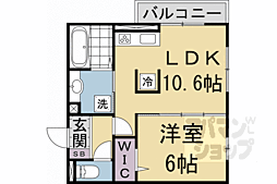 京都市営烏丸線 烏丸御池駅 徒歩7分の賃貸アパート 2階1LDKの間取り