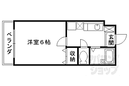 京福電気鉄道北野線 北野白梅町駅 徒歩18分の賃貸マンション 1階1Kの間取り