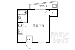 叡山電鉄叡山本線 修学院駅 徒歩8分の賃貸マンション 3階ワンルームの間取り