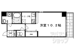 JR山陰本線 二条駅 徒歩7分の賃貸マンション 2階1Kの間取り
