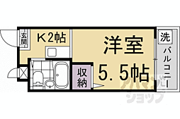 叡山電鉄叡山本線 一乗寺駅 徒歩9分の賃貸マンション 1階1Kの間取り