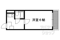 京阪本線 出町柳駅 徒歩17分の賃貸マンション 2階1Kの間取り