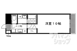 京阪本線 出町柳駅 徒歩22分の賃貸マンション 3階1Kの間取り