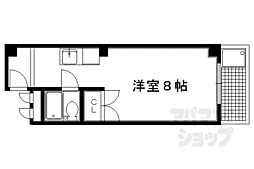 京都市営烏丸線 五条駅 徒歩8分の賃貸マンション 5階1Kの間取り