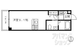 ベストレジデンス二条城 2階ワンルームの間取り