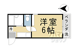京都市営烏丸線 北山駅 徒歩13分の賃貸マンション 2階1Kの間取り