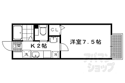 京阪本線 出町柳駅 徒歩18分の賃貸アパート 2階1Kの間取り