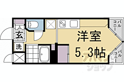 ＤＥＴＯＭ−1鴨川 3階ワンルームの間取り