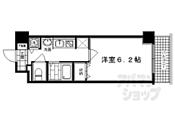 阪急京都本線 京都河原町駅 徒歩7分の賃貸マンション 4階1Kの間取り