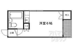 荒神口マンション 3階ワンルームの間取り
