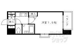 京都市営烏丸線 四条駅 徒歩9分の賃貸マンション 11階1Kの間取り
