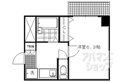 ＤＥＴＯＭ−1千本智恵光院 5階1Kの間取り