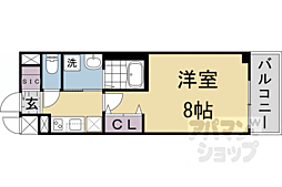 叡山電鉄叡山本線 修学院駅 徒歩6分の賃貸マンション 5階1Kの間取り