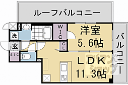 叡山電鉄叡山本線 修学院駅 徒歩6分の賃貸マンション 5階1LDKの間取り