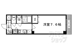 阪急京都本線 西院駅 徒歩4分の賃貸マンション 2階1Kの間取り