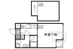 京都市営烏丸線 北大路駅 徒歩16分の賃貸マンション 3階1Kの間取り