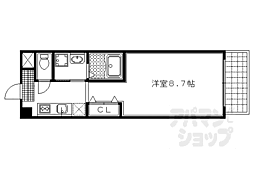 叡山電鉄叡山本線 修学院駅 徒歩7分の賃貸マンション 6階1Kの間取り