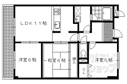 パレスサイドミヤビ 3LDKの間取図画像