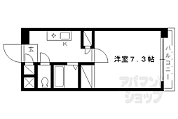 メイプル等持院 1Kの間取図画像