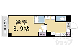 amistad洛 1Kの間取図画像