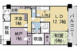 御所西勘解由小路アーバンライフ 2SLDKの間取図画像