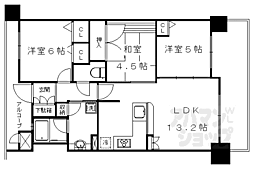プレサンスロジェ京都二条 3LDKの間取図画像