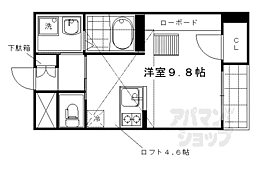 アクアプレイス京都西陣 ワンルームの間取図画像