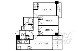 ブランズ京都御所西 3LDKの間取図画像