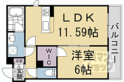 シャーメゾン北野白梅苑 1LDKの間取図画像