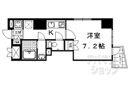 CQレジデンス京都御所西 1Kの間取図画像