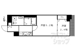 ファーストフィオーレ京都西陣 2Kの間取図画像