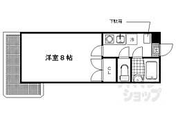 サンダ館2 1Kの間取図画像