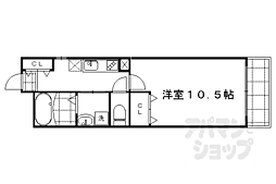 グランレブリー御所西2 1Kの間取図画像