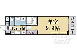 フランあおい 1Kの間取図画像