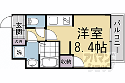 EXCEED御所東 1Kの間取図画像