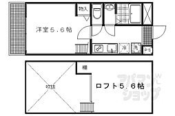 ロフティ智恵光院南 1Kの間取図画像