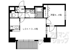 RESIDIA御所東 1LDKの間取図画像