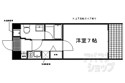 クレストコート二条城北 1Kの間取図画像