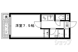 コスモハイツ河原町 1Kの間取図画像