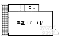 岡田アパート ワンルームの間取図画像