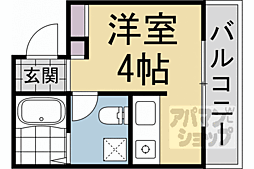 ビオス京都西陣アヤナス 1Kの間取図画像